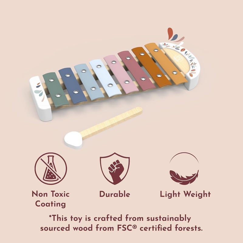 SPEEDY MONKEY Store Colorful Xylophone – 8 Tuned Metal Keys with Wooden Mallet, Safe Musical Toy for Toddlers 1+ Years, Enhances Sound Exploration, Learning & Coordination - Image 5